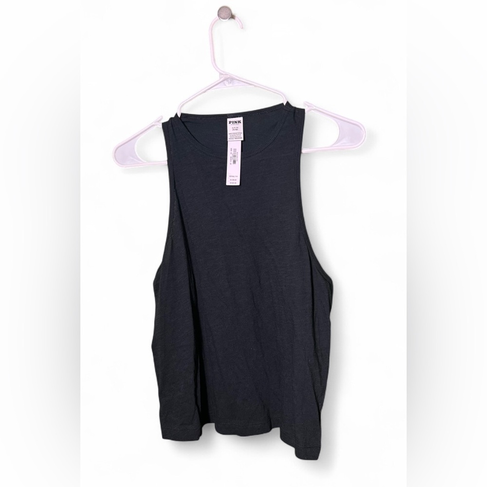 SOLD 5/$25 PINK Victoria's Secret Black Tank Top Sz. S